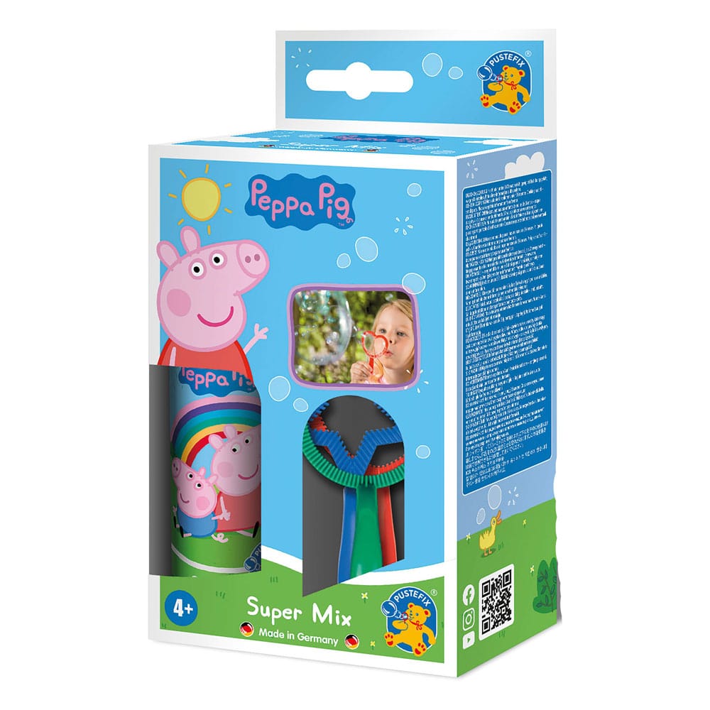 Présentoir de 15 bulles de savon Peppa Pig Pustefix Super-Mix pour enfants