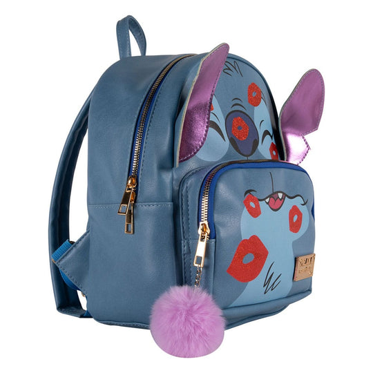 Sac à dos Stitch Kisses en cuir PU, dos et bretelles ajustables