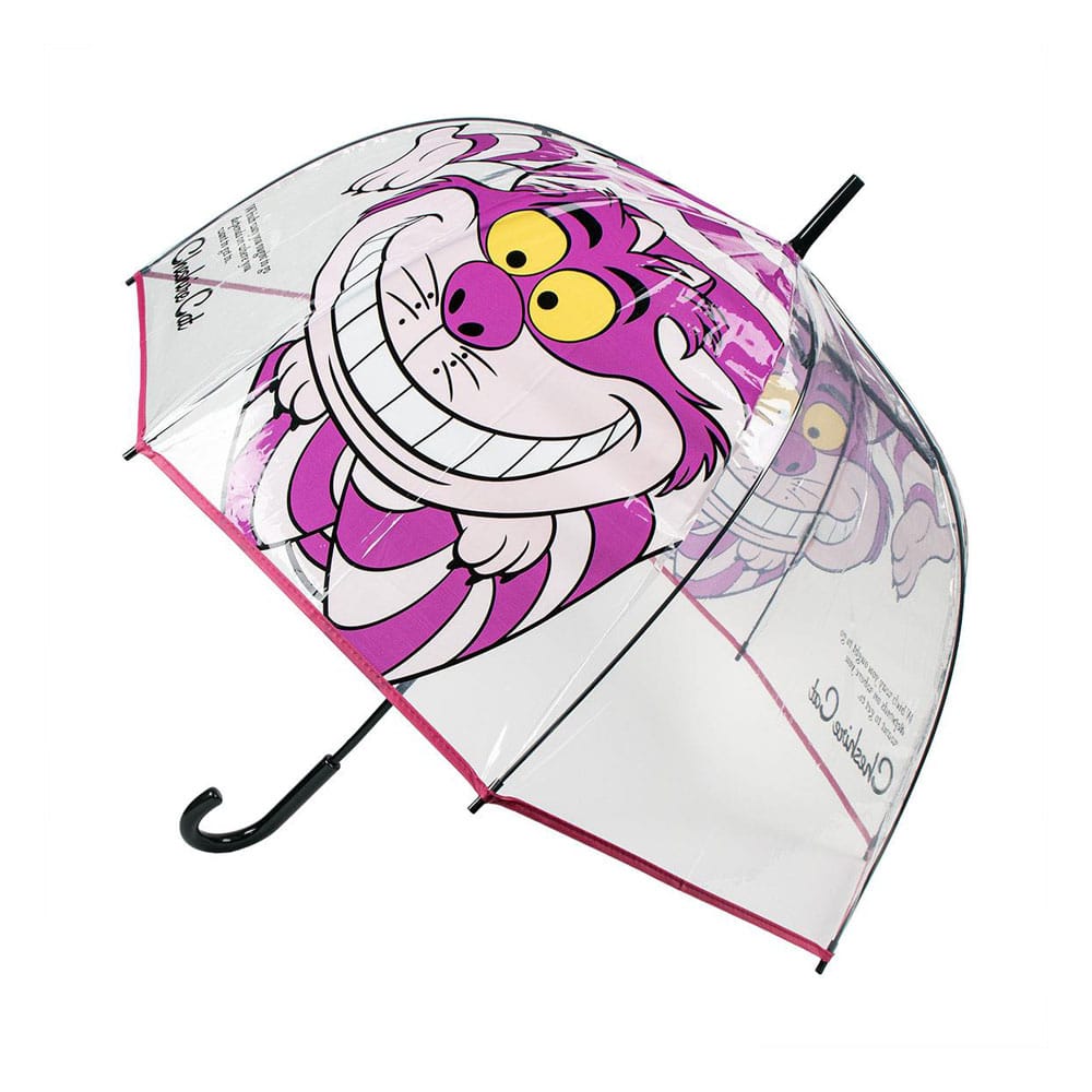 Parapluie Disney Alice au Pays des Merveilles avec motif du Chat du Cheshire souriant, marque Cerdá, ouvert.