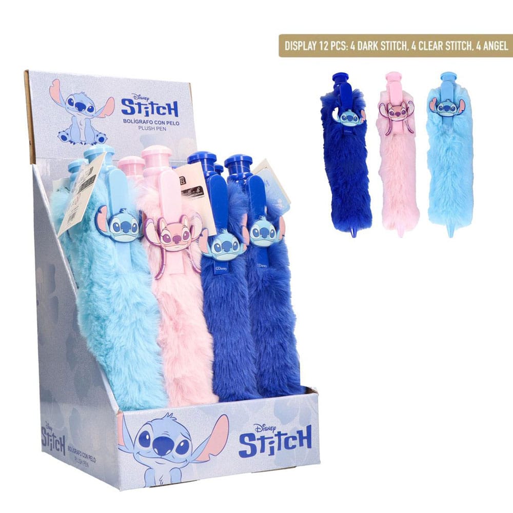 Présentoir complet de 12 stylos à bille peluche Loli & Stitch Cerdá