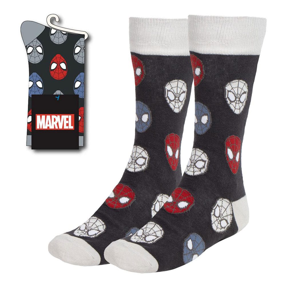 Chaussettes Spider-Man Face Cerdá, taille 38-45, avec le visage de Spider-Man en motif