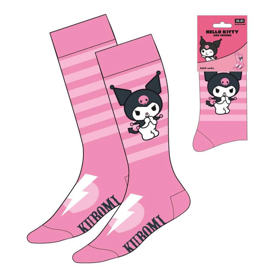 Chaussettes Sanrio Kuromi Pink Stripes Cerdá taille 36-43