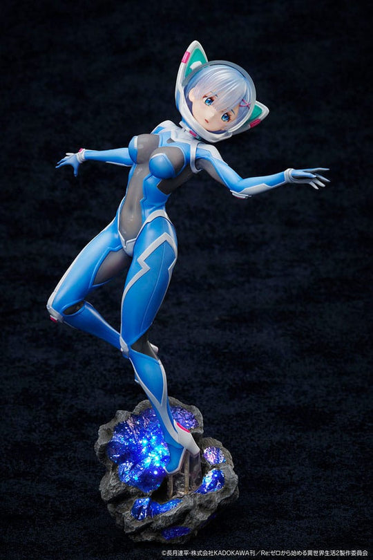 Figurine Rem Re:Zero en combinaison spatiale futuriste, détails du casque