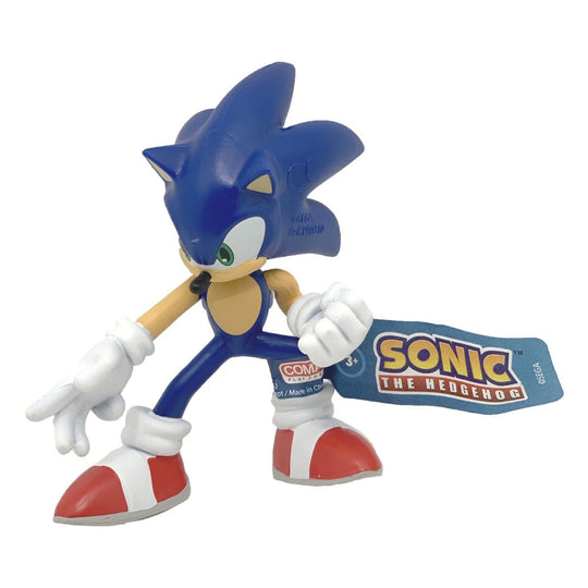 Mini figurine Sonic The Hedgehog Comansi 7 cm, représentant Sonic en pleine course, idéal pour collectionneurs et enfants fans de jeux vidéo.