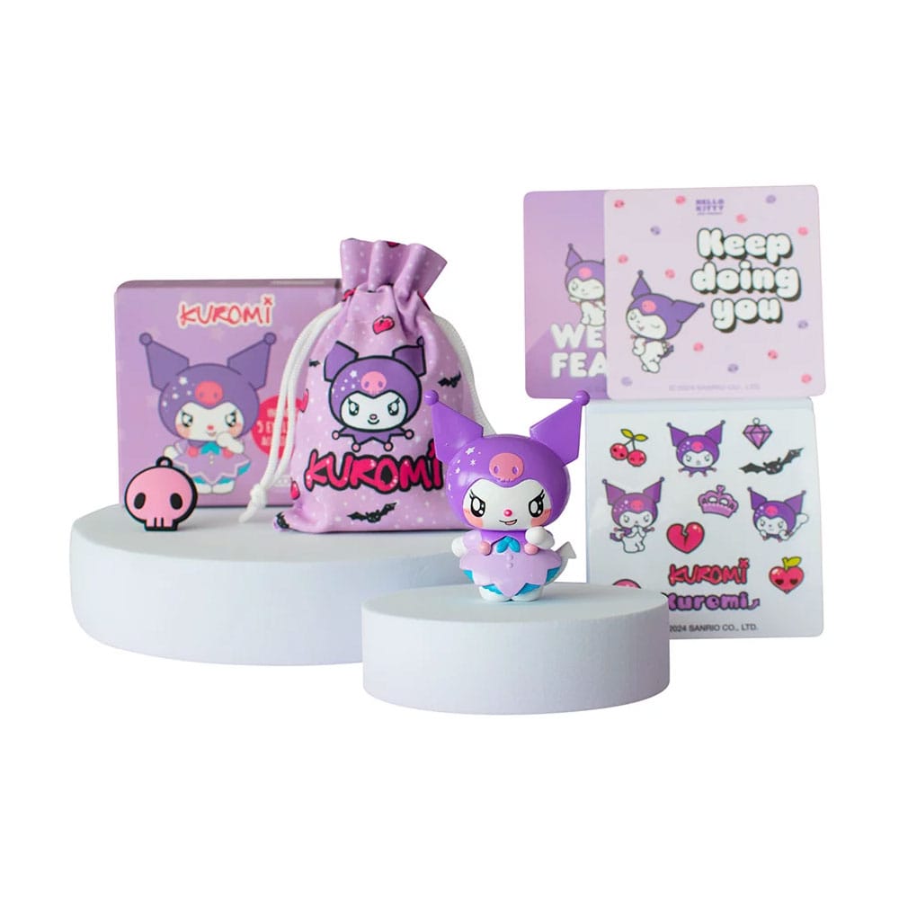 Mini figurine Kuromi Hello Kitty & Friends Comansi 6 cm avec ses 5 accessoires exclusifs