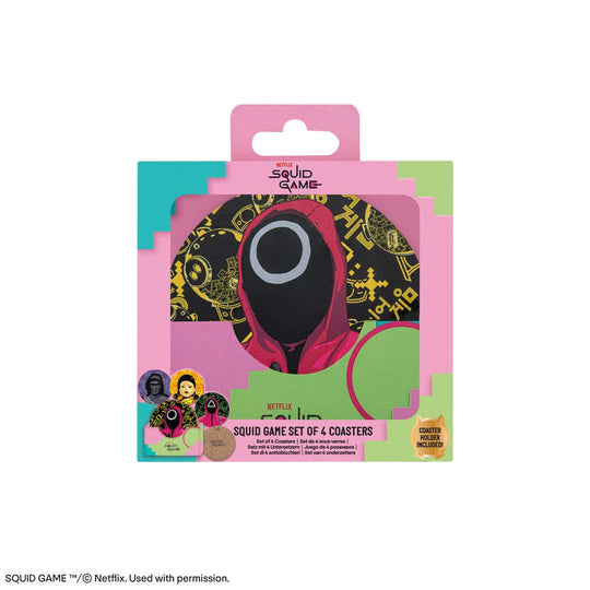 Sous-verre Squid Game avec le symbole du triangle rouge sur fond noir