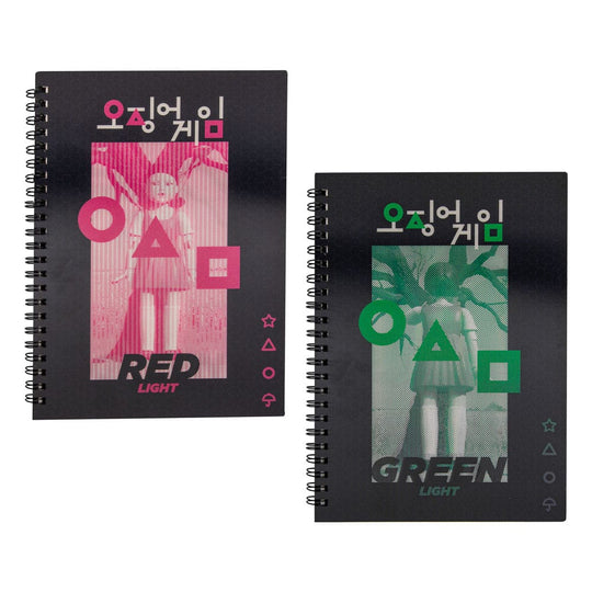 Carnet de notes officiel Squid Game Red Light Green Light Cinereplicas vue de face