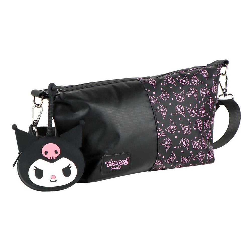 Sac à main Kuromi Sanrio officiel Cerdá, vue de face, détails du design