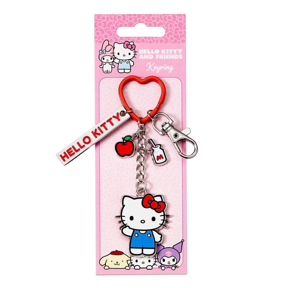 Gros plan sur les breloques du porte-clés Hello Kitty The Carat Shop
