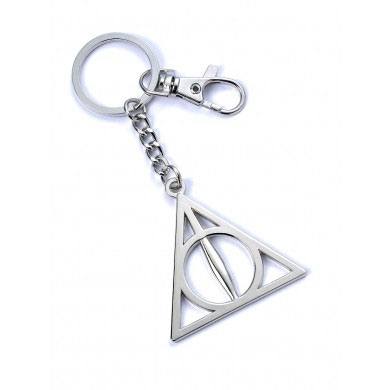 Porte-clés Harry Potter Reliques de la Mort plaqué argent The Carat Shop sur fond blanc