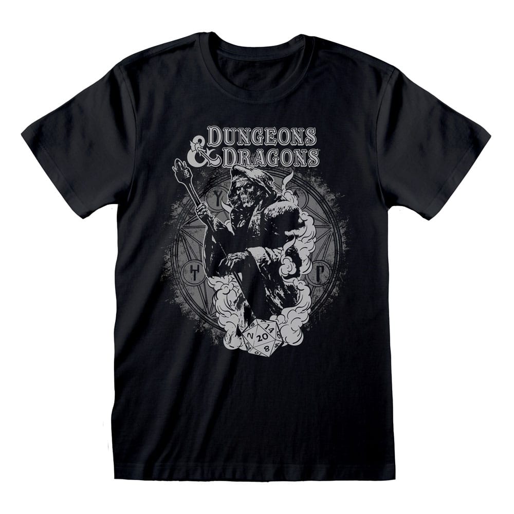 T-Shirt Dungeons & Dragons Lich officiel Heroes Inc. en coton noir, taille L, avec motif squelette de Lich.