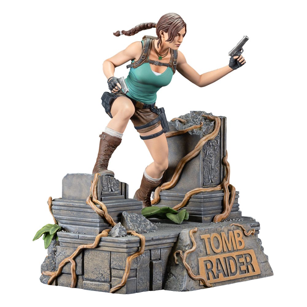 Statuette Lara Croft Tomb Raider PVC 24 cm Dark Horse - Vue latérale dynamique