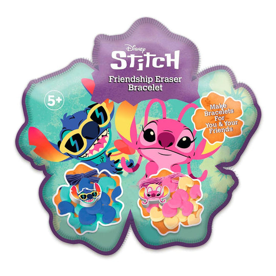 Détail des motifs Lilo & Stitch sur les bracelets gomme