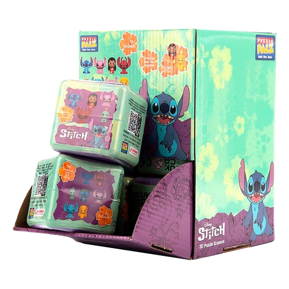 Présentoir de 30 capsules Lilo & Stitch Puzzle Palz CyP Brands avec les 6 figurines 3D à collectionner