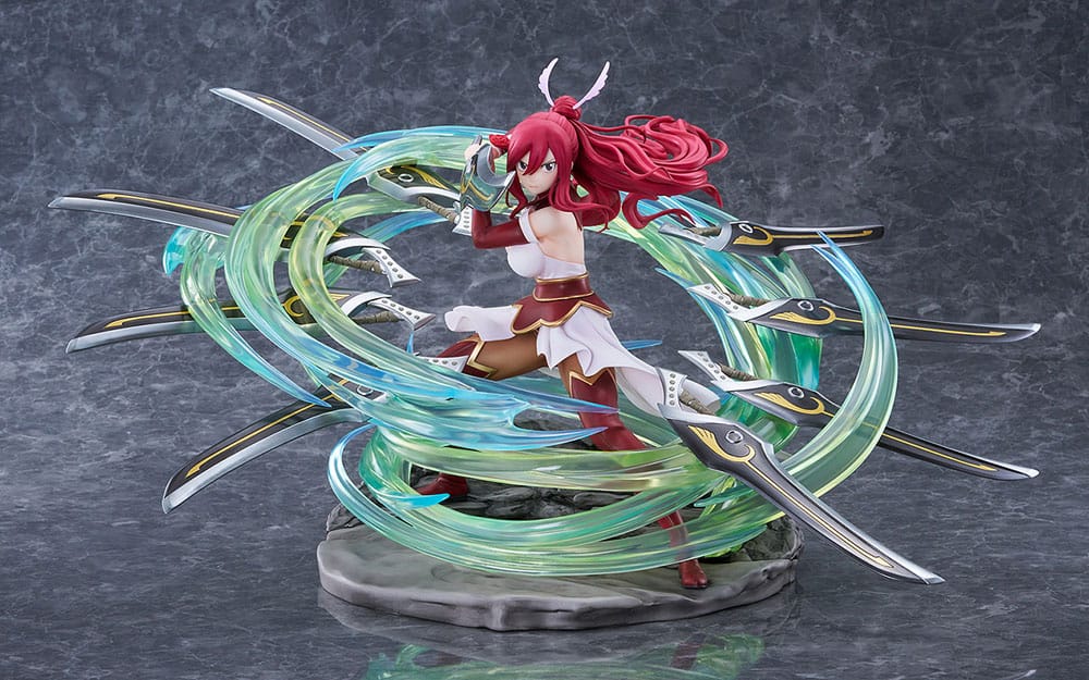 Figurine Erza Scarlet DMM Factory en armure Ataraxia, pose dynamique