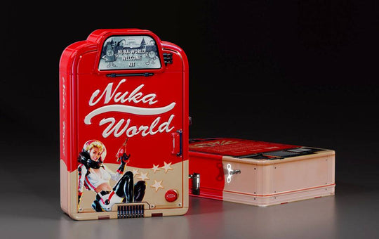 Contenu détaillé du Kit Collector Fallout Nuka World : tickets, plan, pass VIP et pin's.