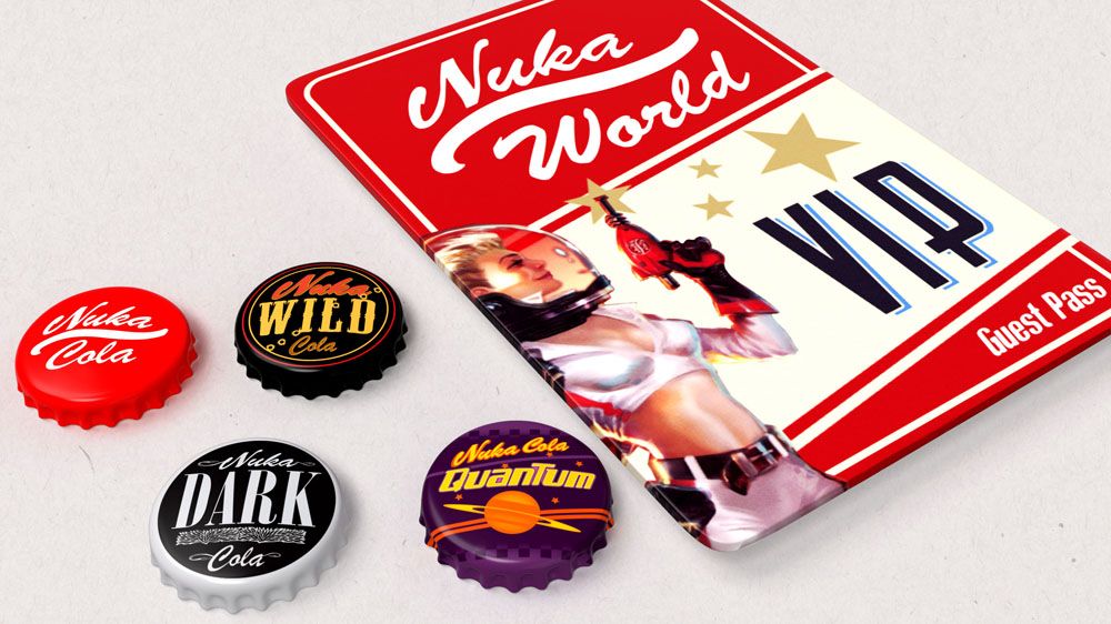 Détail du Pass VIP Nuka-World et de la dragonne.