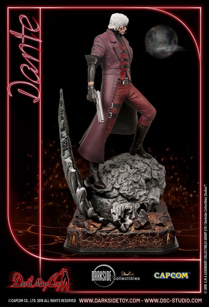 Statuette Dante sur son socle décoratif Devil May Cry