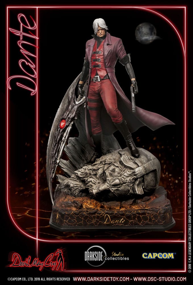 Statuette Dante Devil May Cry dans un environnement de collection