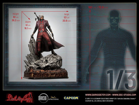 Statuette Devil May Cry, présentation sur étagère
