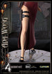 Statuette Ada Wong avec option de bras interchangeable, montrant le grappin