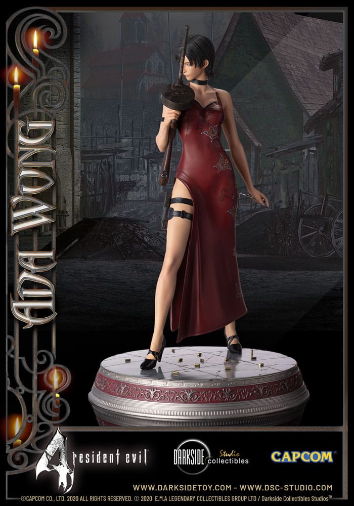Ada Wong en pose de combat, prête à l'affrontement