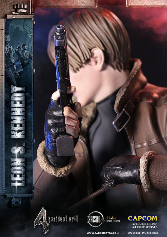 Statuette Leon Kennedy en résine avec parties interchangeables