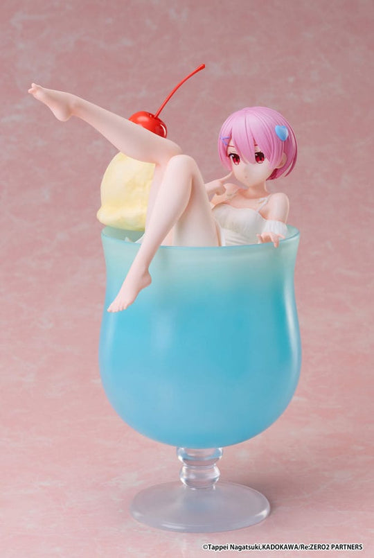 Statuette Ram Re:Zero Cream Soda Ver. 1/7 PVC Elcoco vue de face