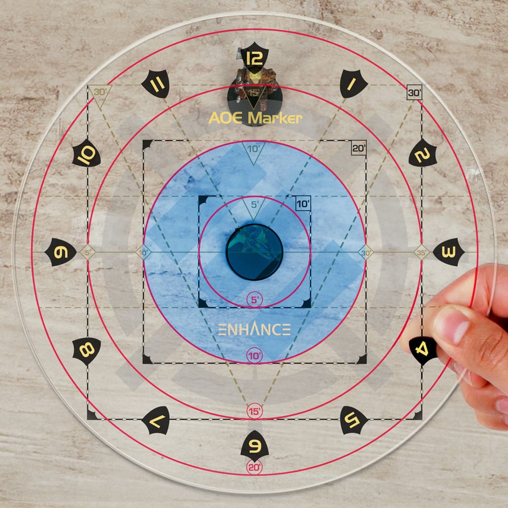 Comparaison de la taille du gabarit avec une main humaine