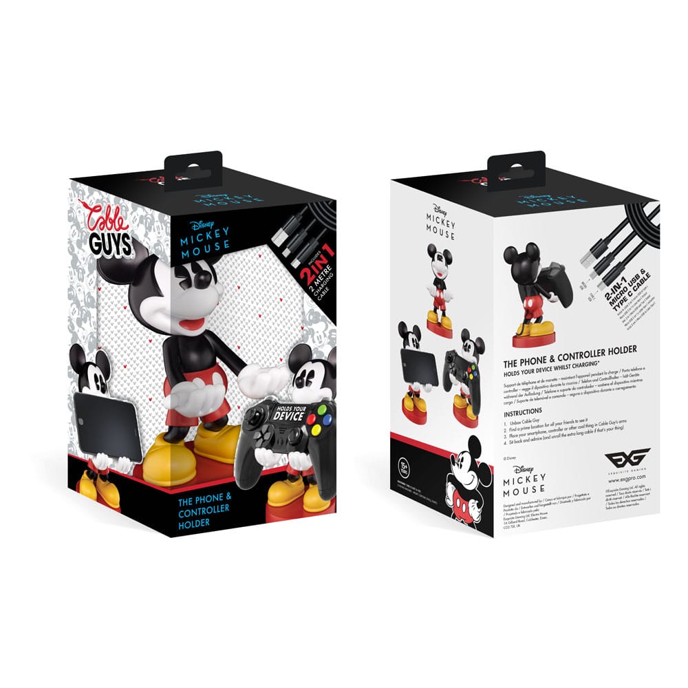 Gros plan sur le visage de Mickey Mouse du support Cable Guys.