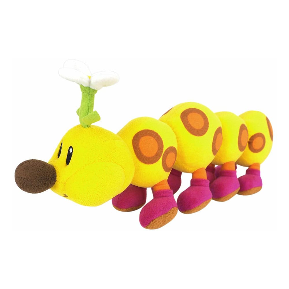 Peluche Wiggler Nintendo officielle 14 cm, vue de face, couleurs vives