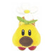 Peluche Wiggler 14 cm, gros plan sur le visage souriant et les fleurs