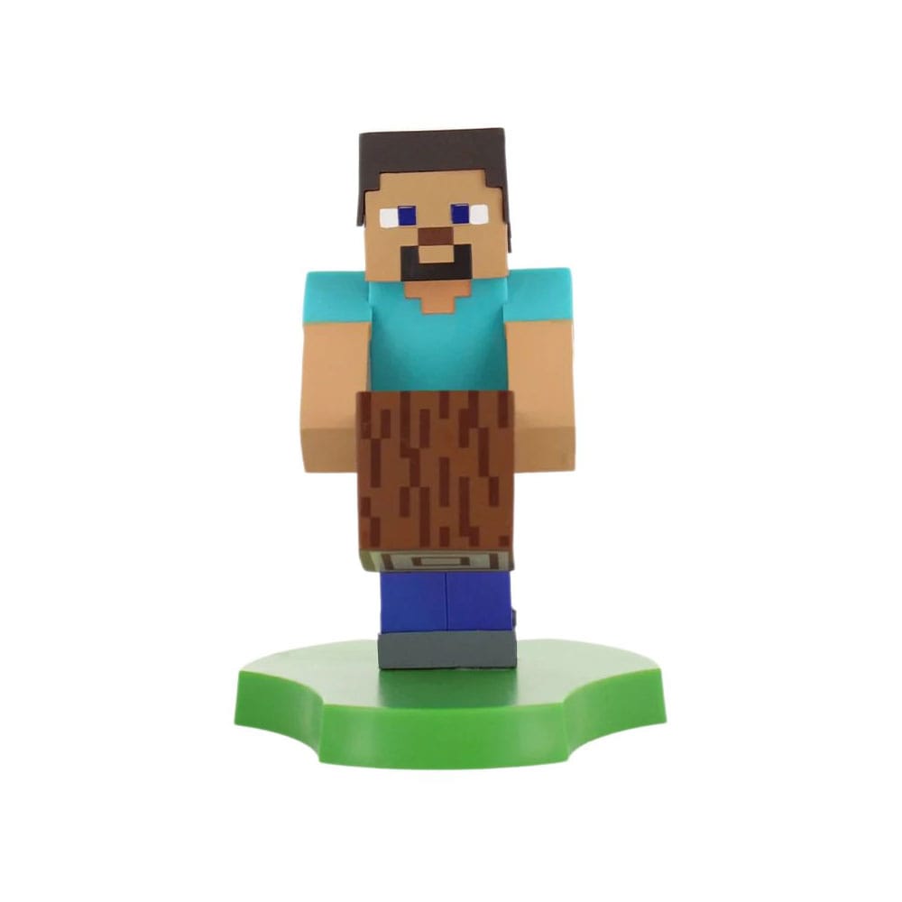 Figurine Minecraft Steve Holdems supportant un téléphone