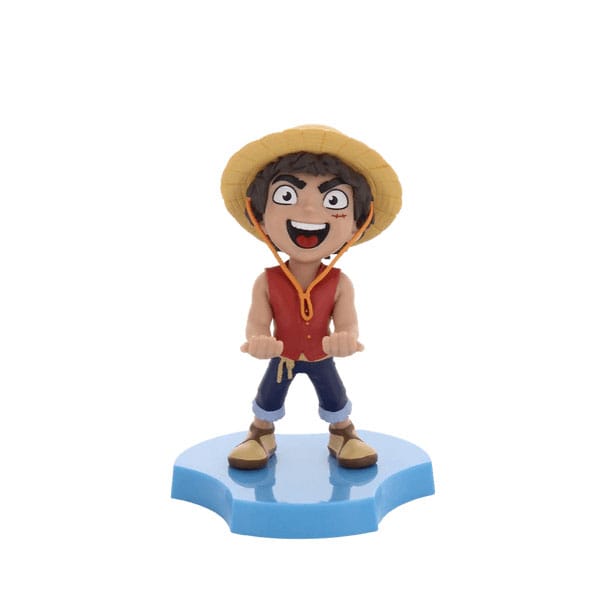Figurine support Luffy One Piece Holdems Cable Guys tenant un téléphone et des écouteurs