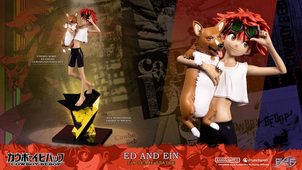 Figurine Ed & Ein Cowboy Bebop 28cm détail visage d'Ed