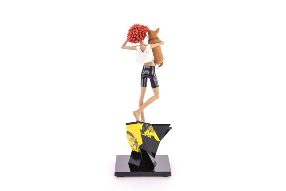 Gros plan sur Ein le corgi de la statuette Cowboy Bebop