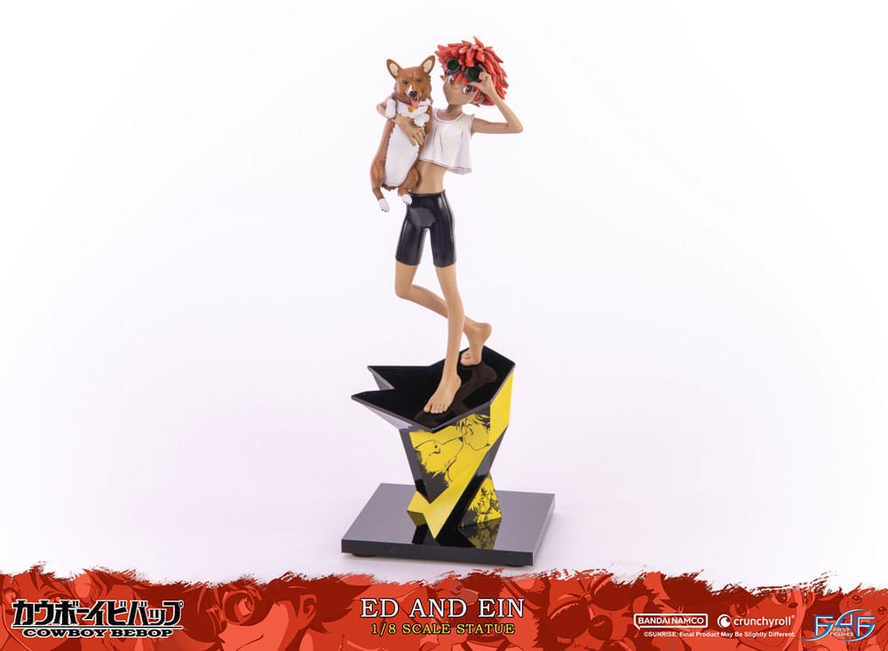 Statuette Cowboy Bebop Ed & Ein, détail des cheveux d'Ed