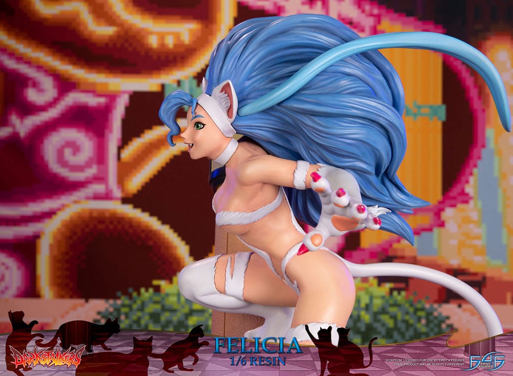 Statuette Felicia Darkstalkers, vue du dessus montrant la pose