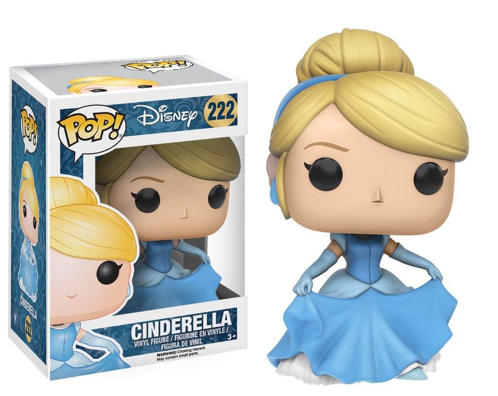 Figurine Funko POP! Cendrillon (Robe de Bal) 9 cm en vinyle, vue frontale dans sa boîte-fenêtre.