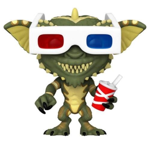Figurine Funko POP! Gremlin avec lunettes 3D, vue de face, dans sa boîte-fenêtre.