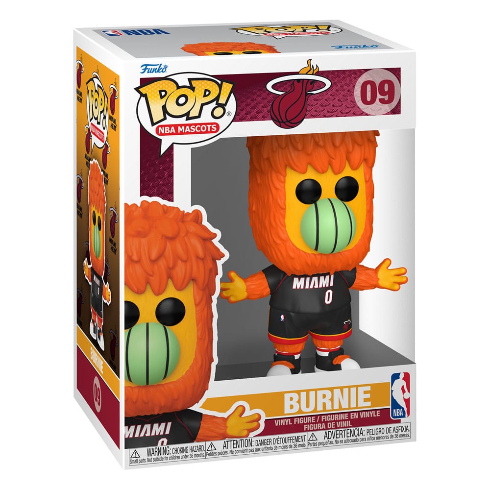 Boîte-fenêtre de la figurine Funko POP! Burnie Miami Heat avec logo NBA