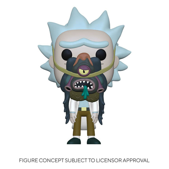 Figurine Funko POP! Rick Sanchez avec Glorzo de Rick & Morty, en vinyle de 9 cm, dans sa boîte-fenêtre.
