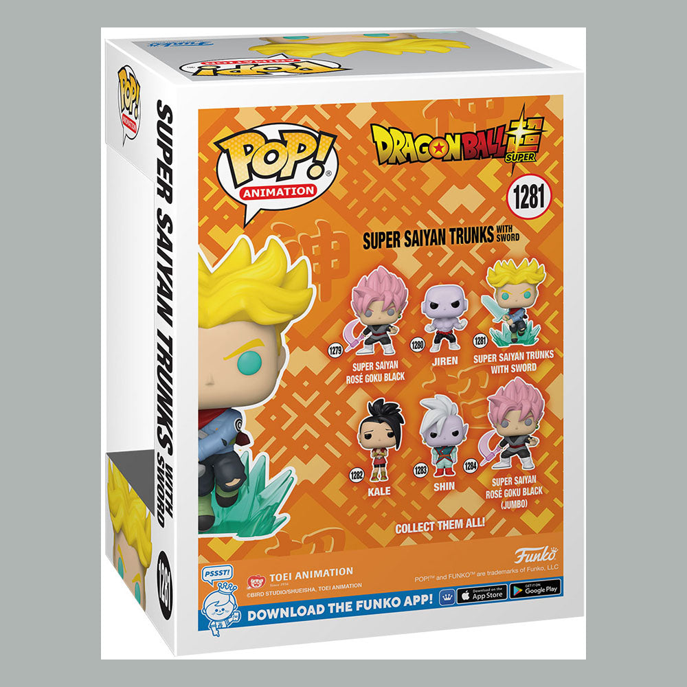 Détail de la figurine Funko POP! Trunks Super Saiyan et son épée