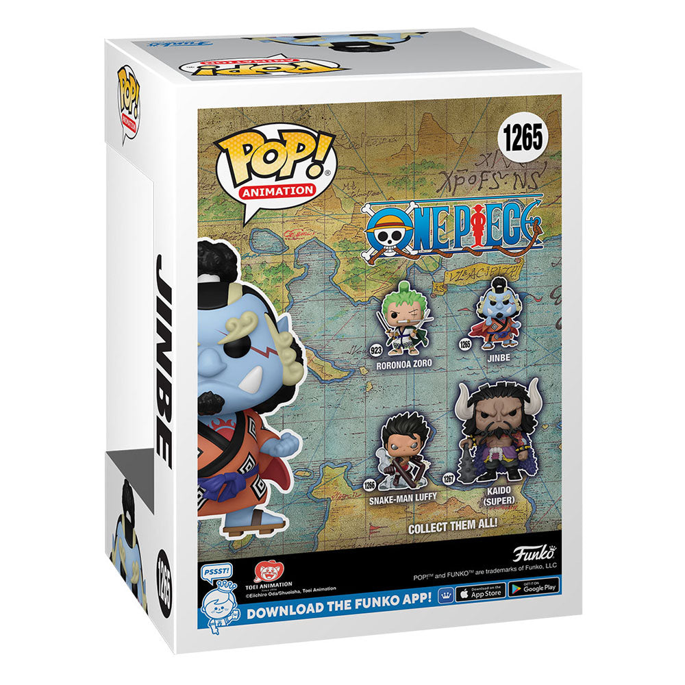 Détail de la boîte-fenêtre Funko POP! Jinbe One Piece