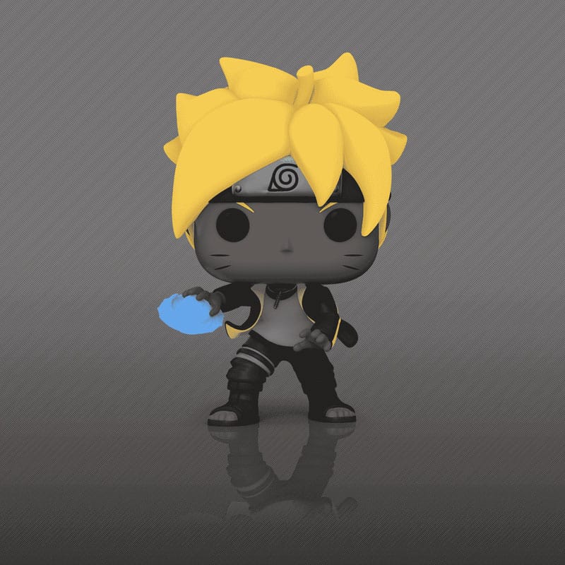 Boîte-fenêtre de la figurine Funko POP Boruto Rasengan GITD, vue de face