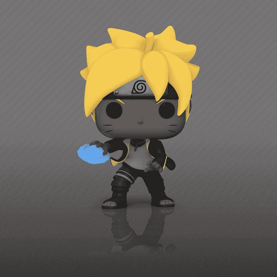 Boîte-fenêtre de la figurine Funko POP Boruto Rasengan GITD, vue de face