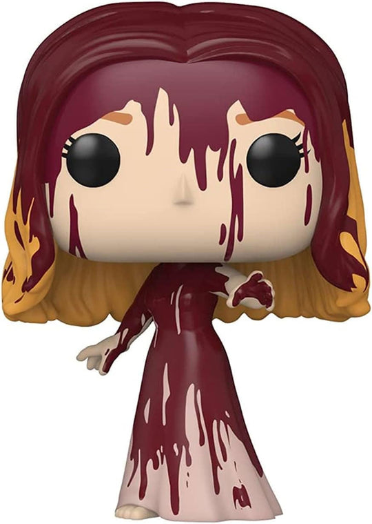 Figurine Funko POP! Carrie White (Télékinésie) de 9 cm, en vinyle, présentée dans sa boîte-fenêtre illustrée, idéale pour les collectionneurs d'horreur.