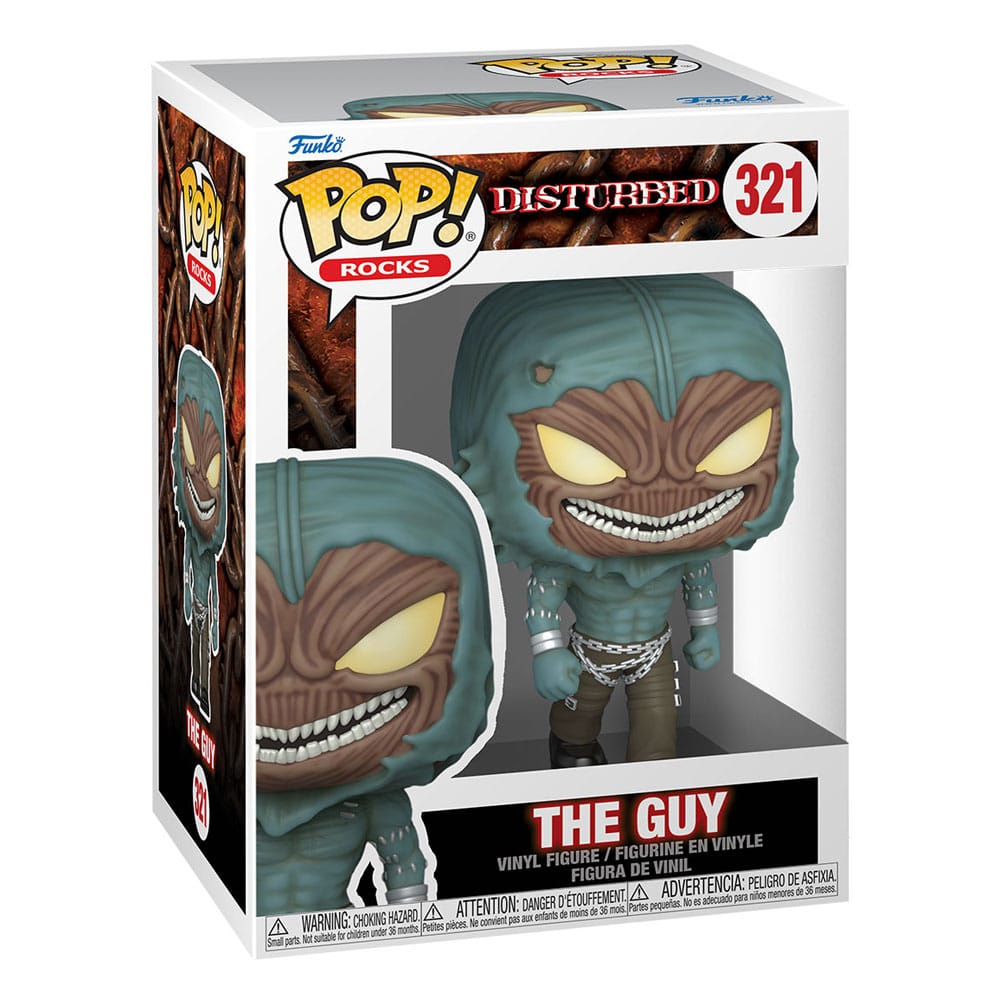Détail de la figurine Funko POP! Rocks The Guy de Disturbed dans sa boîte-fenêtre
