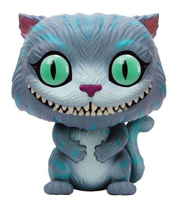 Figurine Funko POP! Disney Chat du Cheshire d'Alice au pays des merveilles en vinyle 9 cm, vue de face dans sa boîte-fenêtre.