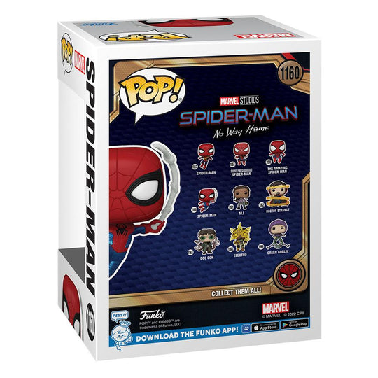 Figurine Funko POP! Spider-Man Finale Suit de profil, montrant les détails du costume